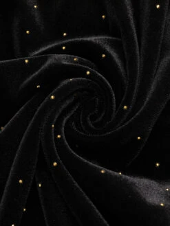 Black 1960s Off-Shoulder Rhinestones Velvet Dress 20 Black 1960s Off-Shoulder Rhinestones Velvet Dress -Retro Pulse Shop SCV021045 7