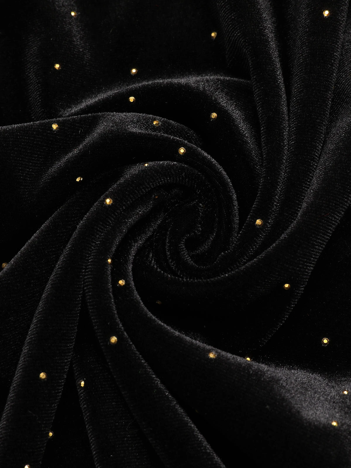 Black 1960s Off-Shoulder Rhinestones Velvet Dress 11 Black 1960s Off-Shoulder Rhinestones Velvet Dress - Image 9