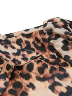 Leopard 1950s Lapel Lace-Up Vintage Romper -Retro Pulse Shop SCV021065 5