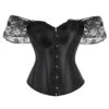 Retro Off-shoulder Lace Solid Corset 2 Retro Off-shoulder Lace Solid Corset -Retro Pulse Shop SCV021128 B