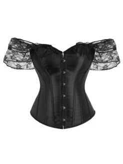 Retro Off-shoulder Lace Solid Corset
