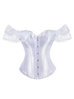 Retro Off-shoulder Lace Solid Corset -Retro Pulse Shop SCV021128 W