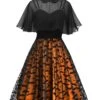 1950s Halloween Strap Patchwork Dress & Cape -Retro Pulse Shop SCV021189