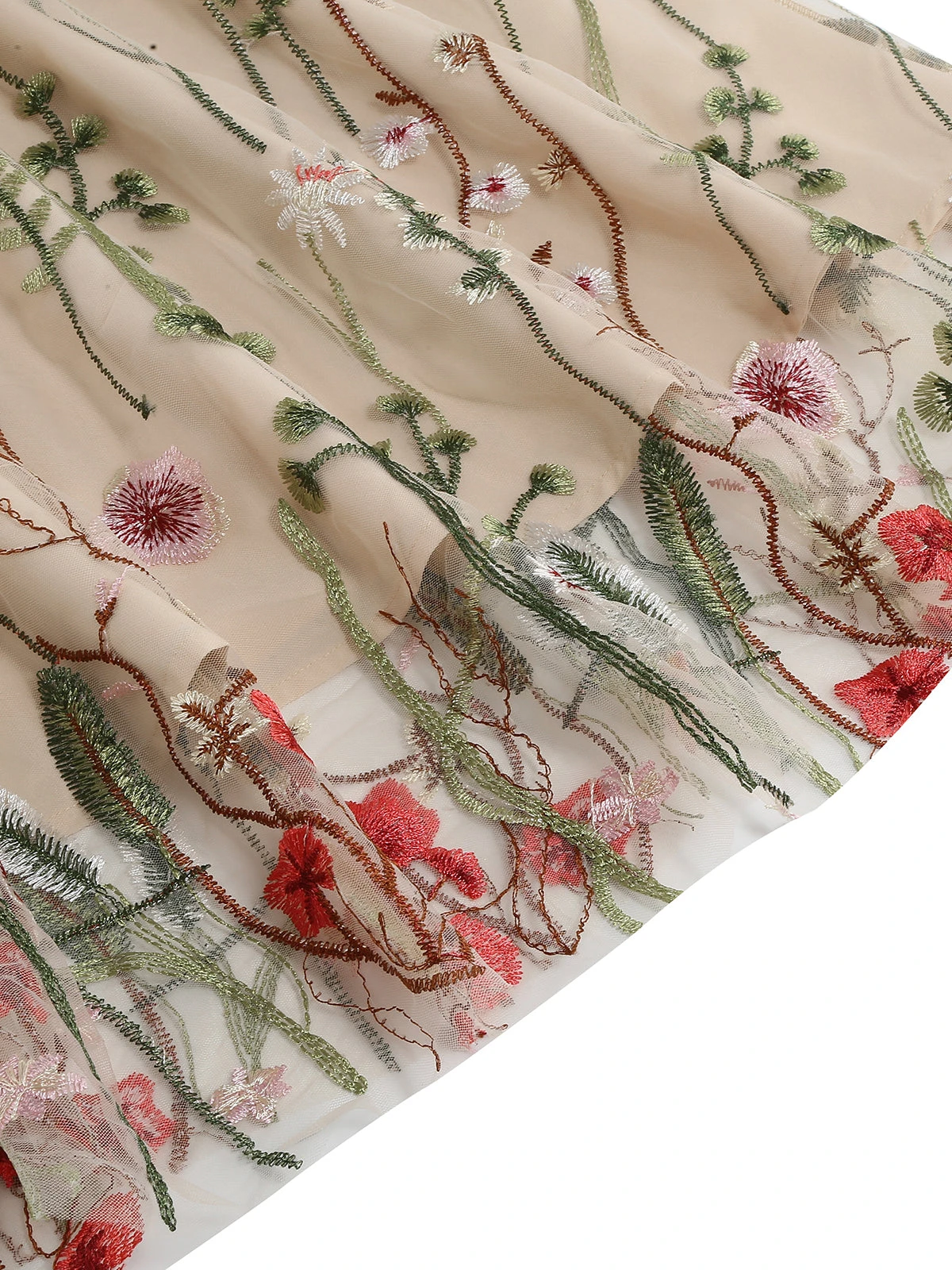 1950s Flower Gauze Sleeveless Swing Dress 16 1950s Flower Gauze Sleeveless Swing Dress - Image 14