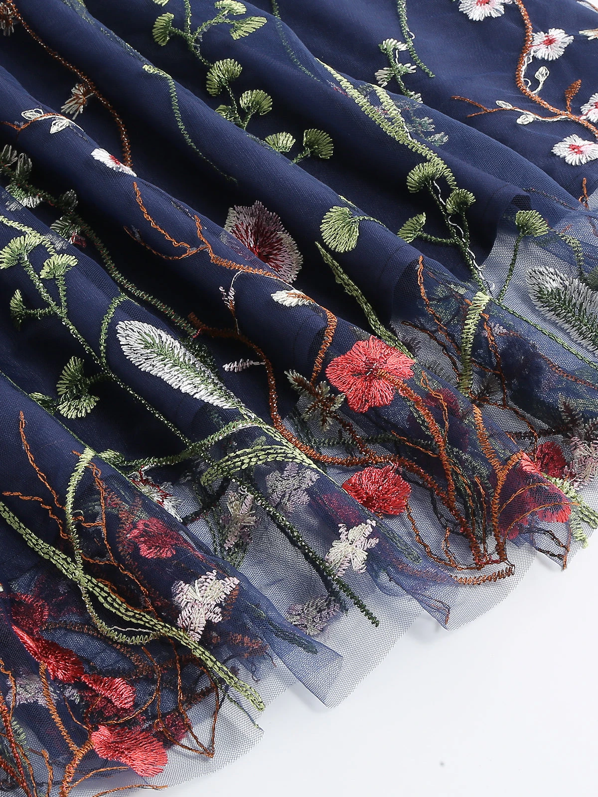 1950s Flower Gauze Sleeveless Swing Dress 7 1950s Flower Gauze Sleeveless Swing Dress - Image 5