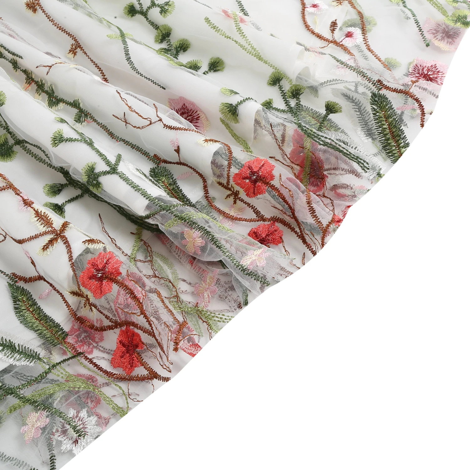 1950s Flower Gauze Sleeveless Swing Dress 12 1950s Flower Gauze Sleeveless Swing Dress - Image 10