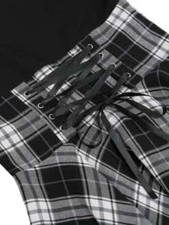 1950s Long Sleeve Patchwork Swing Dress -Retro Pulse Shop SCV021198 B 4