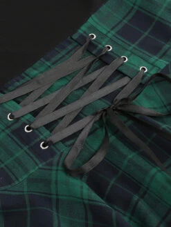 Green 1950s Long Sleeve Patchwork Swing Dress -Retro Pulse Shop SCV021198 G 4