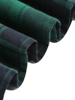 Green 1950s Long Sleeve Patchwork Swing Dress -Retro Pulse Shop SCV021198 G 8