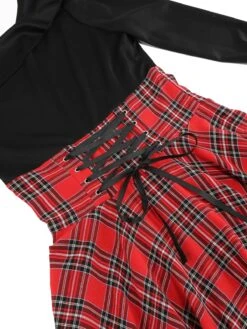 1950s Long Sleeve Patchwork Swing Dress -Retro Pulse Shop SCV021198 R 4