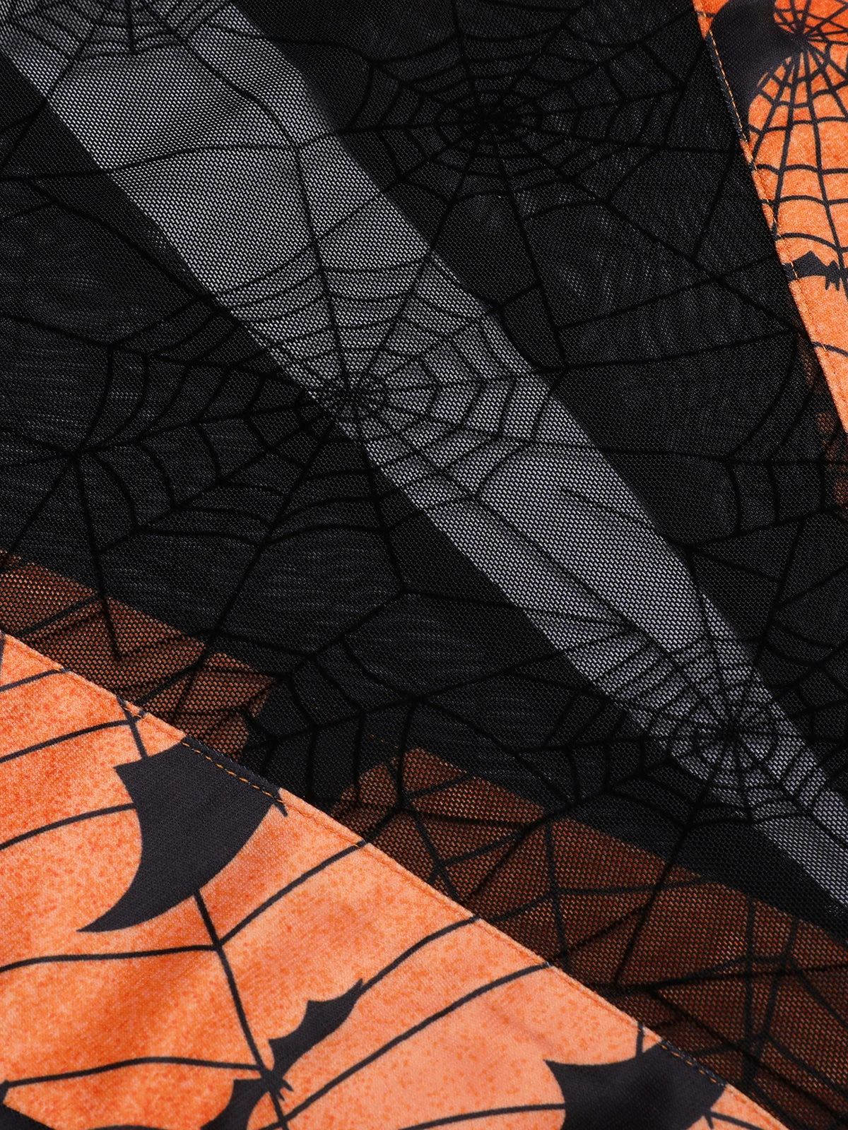 Orange Halloween Spider Sleeve Vintage Dress 7 Orange Halloween Spider Sleeve Vintage Dress - Image 5