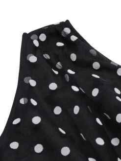 Black 1930s Polka Dots Patchwork Jumpsuit -Retro Pulse Shop SCV021229 6