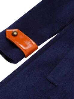 Navy Blue 1940s Patchwork Button Coat -Retro Pulse Shop SCV021243 8