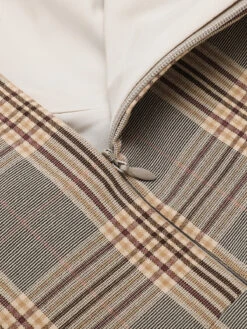 Gray 1960s Plaid Lace Pencil Dress -Retro Pulse Shop SCV021260 GR5