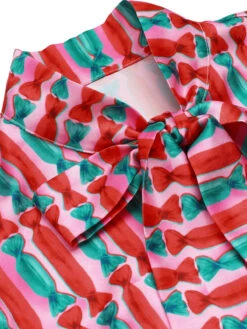 1950s Candy Tie-Up Collar Buttons Blouse -Retro Pulse Shop SCV021309 P 5