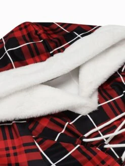 Red 1950s Plaid Lace-up Hooded Dress -Retro Pulse Shop SCV021323 R 5