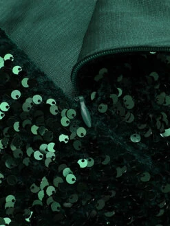 Green 1960s Sequins Off-Shoulder Pencil Dress -Retro Pulse Shop SCV021325 6