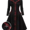 Black 1950s Plaid Hooded Swing Dress -Retro Pulse Shop SCV021329