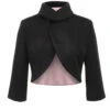Black 1950s Retro Woolen Wrap Bolero Jacket -Retro Pulse Shop SCV021340 B 1