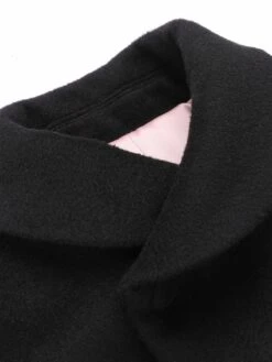 Black 1950s Retro Woolen Wrap Bolero Jacket 9 Black 1950s Retro Woolen Wrap Bolero Jacket -Retro Pulse Shop SCV021340 B 4