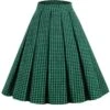 Green Retro Plaid Swing Panel Skirt -Retro Pulse Shop SCV021350 G 1