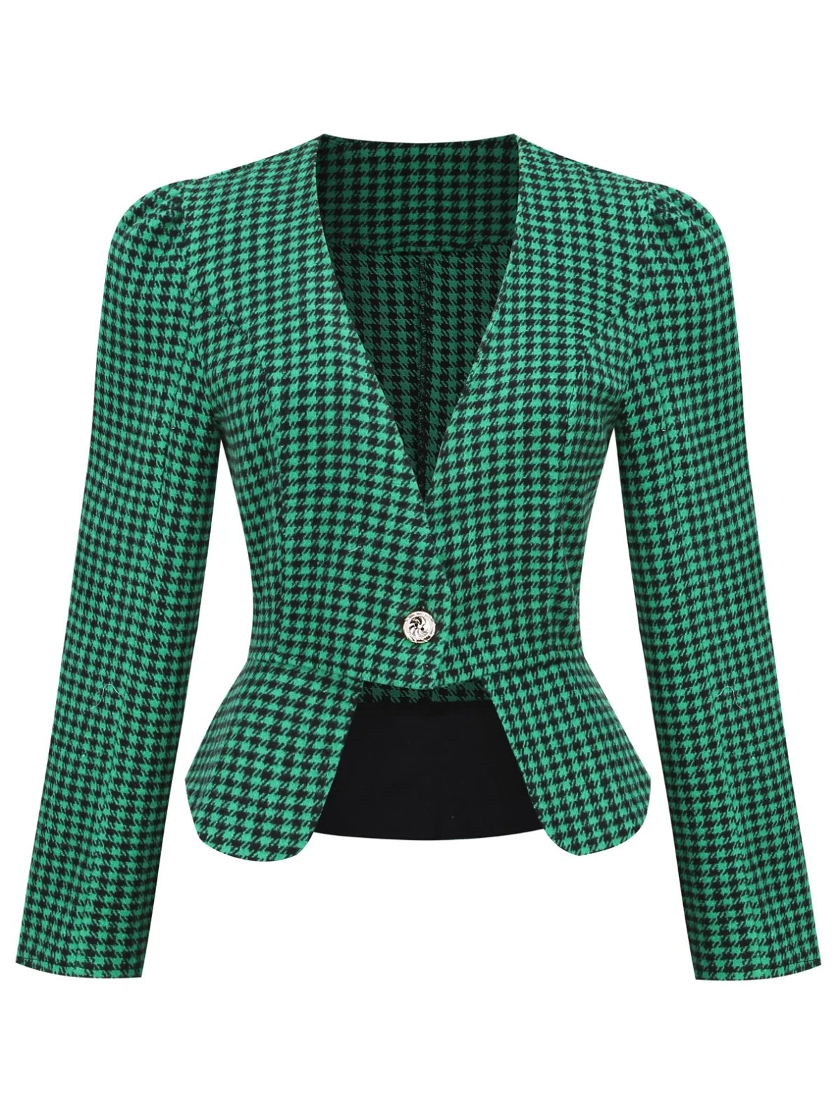 2PCS Black Retro Plaid Blazer & Panel Skirt 15 2PCS Black Retro Plaid Blazer & Panel Skirt - Image 13