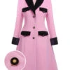 Pink 1930s Velvet Patchwork Button Coat -Retro Pulse Shop SCV021447 P 1
