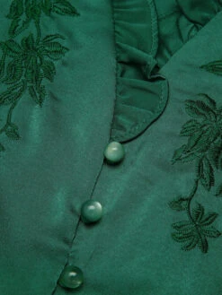 Dark Green 1950s Floral Mullein Edge Tops -Retro Pulse Shop SCV021503 DG 0 5 1 1 1 1