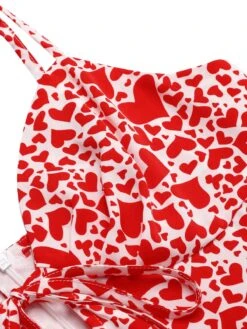 Red 1960s Heart Strap Fishtail Dress -Retro Pulse Shop SCV021518 4