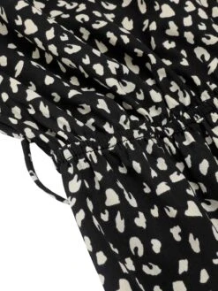 Black 1950s Printed V-Neck Belted Romper 13 Black 1950s Printed V-Neck Belted Romper -Retro Pulse Shop SCV021540 4 compressed