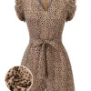 1930s Leopard Print Mullet Sleeves V-neck Romper -Retro Pulse Shop SCV021541 01
