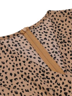1930s Leopard Print Mullet Sleeves V-neck Romper -Retro Pulse Shop SCV021541 4