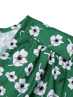Green 1940s V-Neck Floral Dress 13 Green 1940s V-Neck Floral Dress -Retro Pulse Shop SCV021556 4