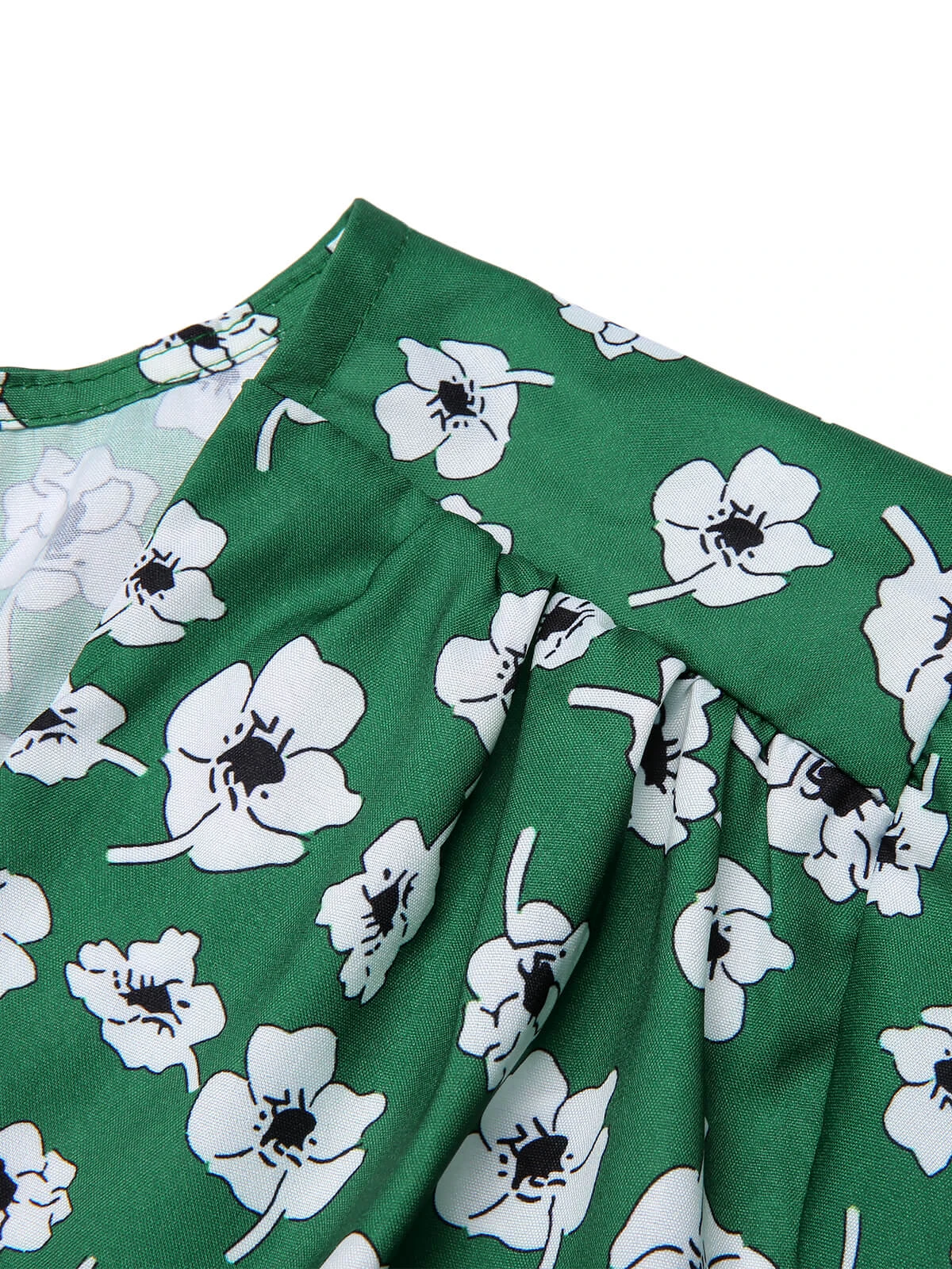 Green 1940s V-Neck Floral Dress 7 Green 1940s V-Neck Floral Dress - Image 5