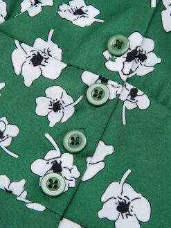 Green 1940s V-Neck Floral Dress 14 Green 1940s V-Neck Floral Dress -Retro Pulse Shop SCV021556 5