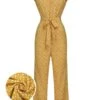 Yellow 1930s Floral Ruffles Tie Jumpsuit 1 Yellow 1930s Floral Ruffles Tie Jumpsuit -Retro Pulse Shop SCV021580 01 compressed
