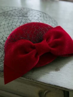 Retro Wine Red Bowknot Fascinator