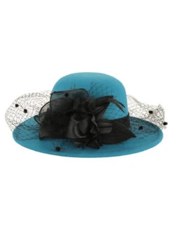 Retro Flower Net Round Top Hat -Retro Pulse Shop SCW000691 4