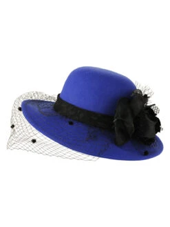 Retro Flower Net Round Top Hat -Retro Pulse Shop SCW000691 BL