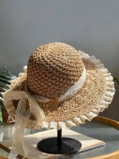 Beige Hand-made Lace Bow Sun Hat 10 Beige Hand-made Lace Bow Sun Hat -Retro Pulse Shop SCW000697 KH 1 724d4bef e552 40d1 a6b3 76f3c0b345db