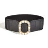 Black Retro Wide Belt With Pearl -Retro Pulse Shop SCW000699 B 1