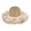 Handmade Ruffia Straw Organza Sun Hat