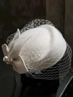 Vintage Pearl Decor Mesh Berets Woolen Hat -Retro Pulse Shop SCWL000048 W 2
