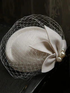 Vintage Pearl Decor Mesh Berets Woolen Hat -Retro Pulse Shop SCWL000048 W 5
