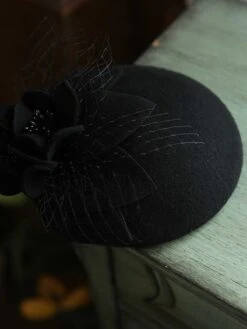 Vintage Floral Decor Mesh Woolen Hat -Retro Pulse Shop SCWL000049 B 1 compressed