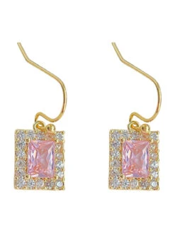 Rose Gold Rhinestones Geometric Earrings