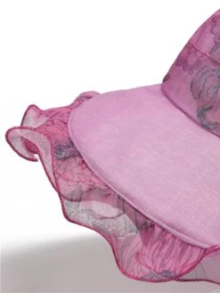 Vintage Bow Floral Chiffon Sun Hat -Retro Pulse Shop SCWL000096 RR 1