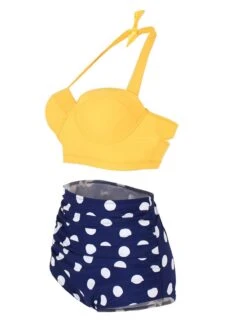 Polka Dot Halter Pleated Bikini -Retro Pulse Shop SCX000108 Y 2 3e5a6a32 84de 4c31 a0a5 99ccc6365e1b