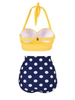 Polka Dot Halter Pleated Bikini -Retro Pulse Shop SCX000108 Y 3 76750fa2 daf4 45df be82 1114f2967436