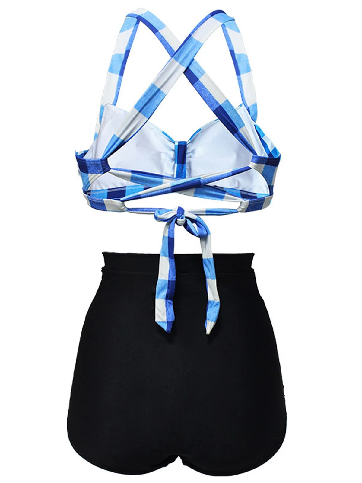 1950s Plaid Criss Cross Pleated Bikini 8 1950s Plaid Criss Cross Pleated Bikini - Image 6